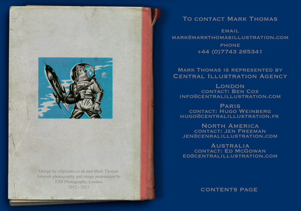 contents page of the archive website of the Illustrator Mark Thomas. Please note this is an all image site