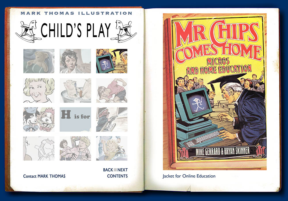 Mr Chips. Childrens style illustrations by Mark Thomas. Please note this is an all image site
