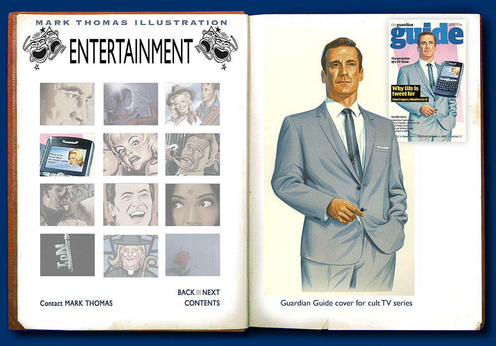 Mad Men. Entertainment Illustration by Mark Thomas. Please note this is a UK based all image site