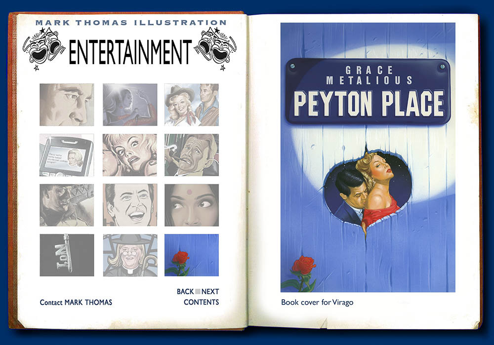 Peyton Place. Entertainment Illustration by Mark Thomas. Please note this is a UK based all image site