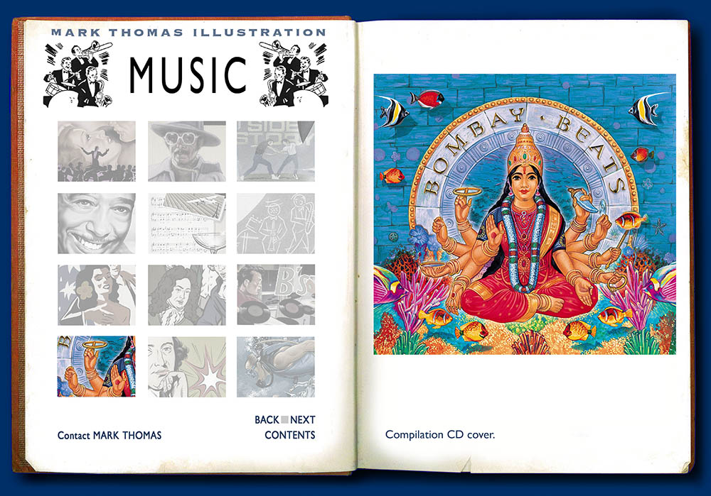 Bombay Beats. Music Illustration by Mark Thomas. Please note this is a UK based all image site