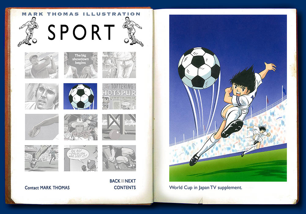 Japan World Cup. Sports Illustration by Mark Thomas. Please note this is a UK based all image site