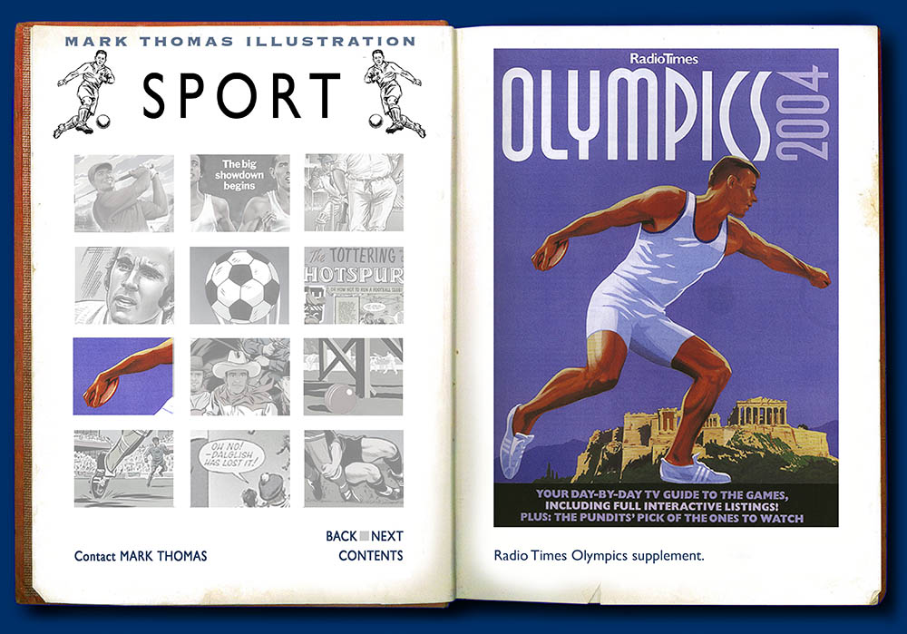 Olympics 2004, Athens Olympics, Discus. Sports Illustration by Mark Thomas. Please note this is a UK based all image site