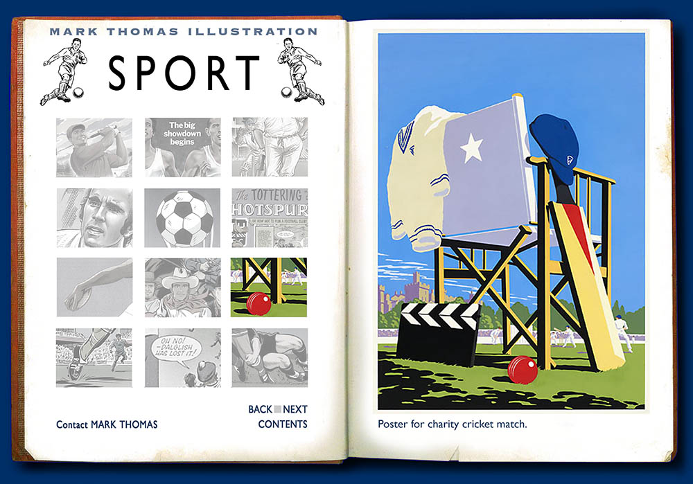 All Star Cricket. Sports Illustration by Mark Thomas. Please note this is a UK based all image site