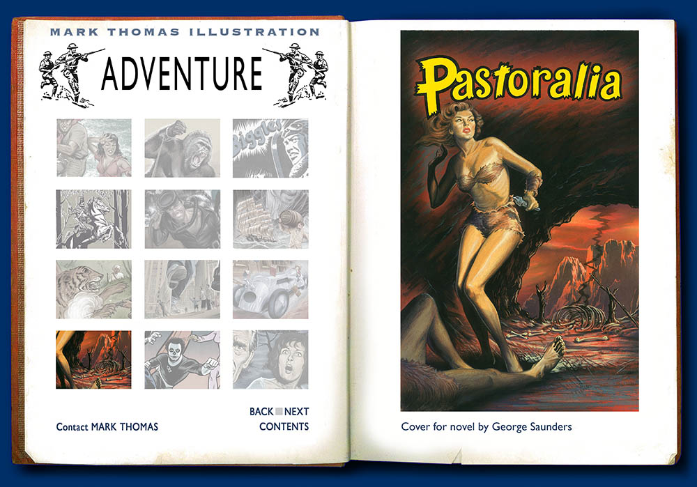 George Saunders, Pastoralia. Adventure illustrations by Mark Thomas. Please note this is an all image site. Artwork photography and image processing by FXP Photography.