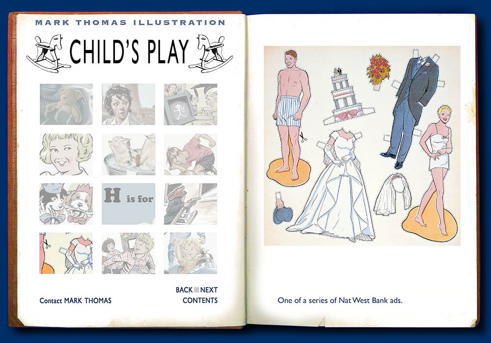 Childrens style illustrations by Mark Thomas. Please note this is an all image site