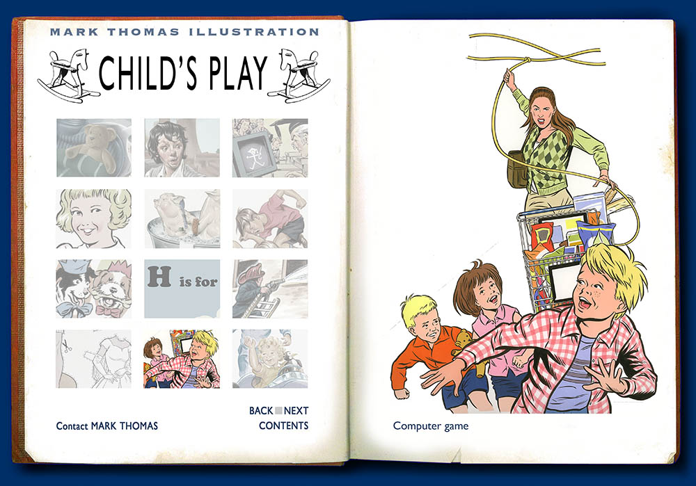 Childrens style illustrations by Mark Thomas. Please note this is an all image site