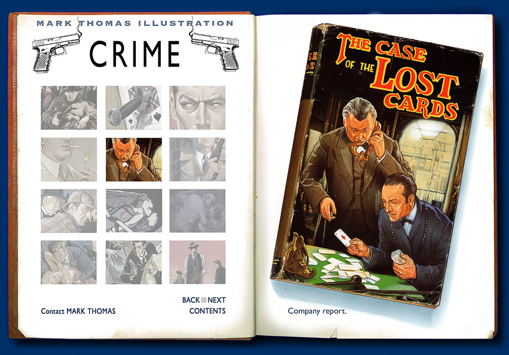 The Case of the Lost Cards, Sherlock Holmes, Dr Watson. Crime illustration by Mark Thomas. Please note this is a UK based all image site