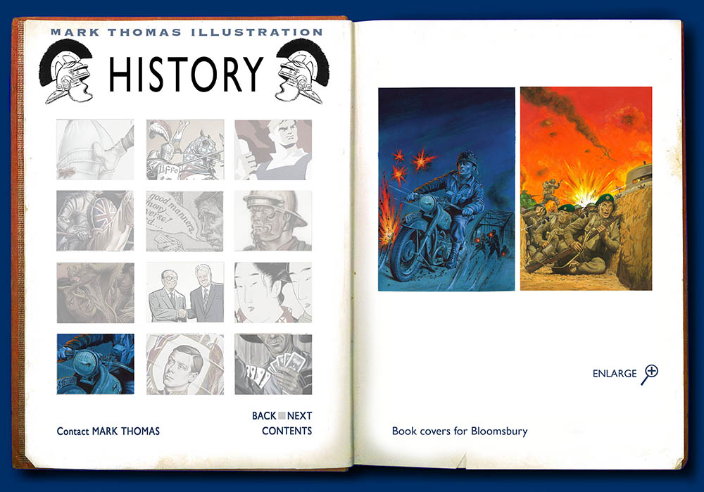 Coward on the Beach, Coward at the Bridge, Dick Coward, James Delingpole. History Illustration by Mark Thomas. Please note this is a UK based all image site