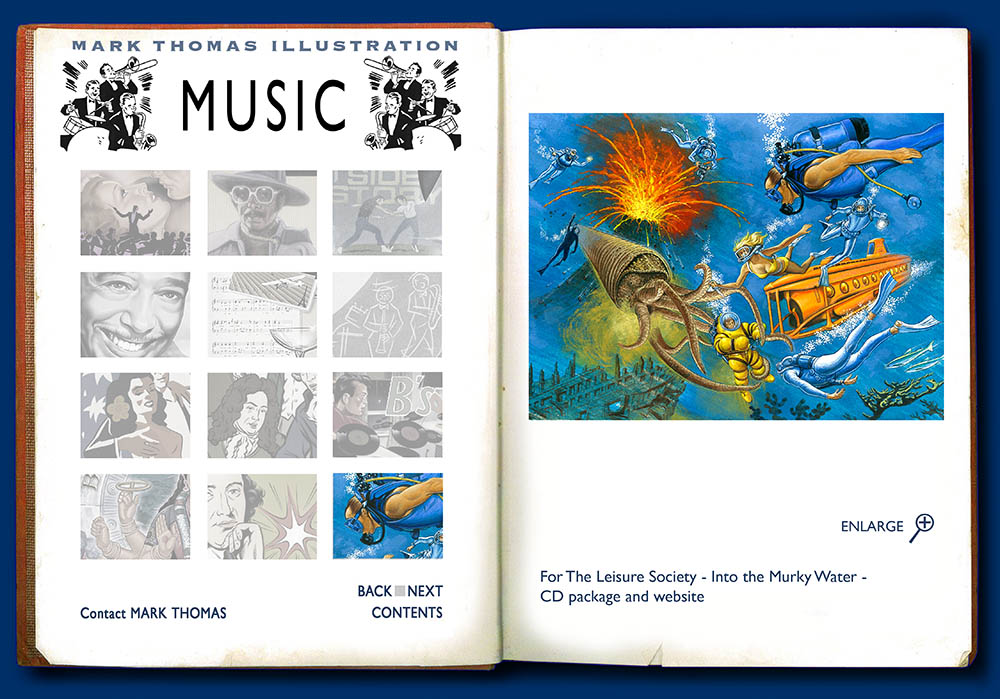 The Leisure Society, Into the Murky Water. Music Illustration by Mark Thomas. Please note this is a UK based all image site