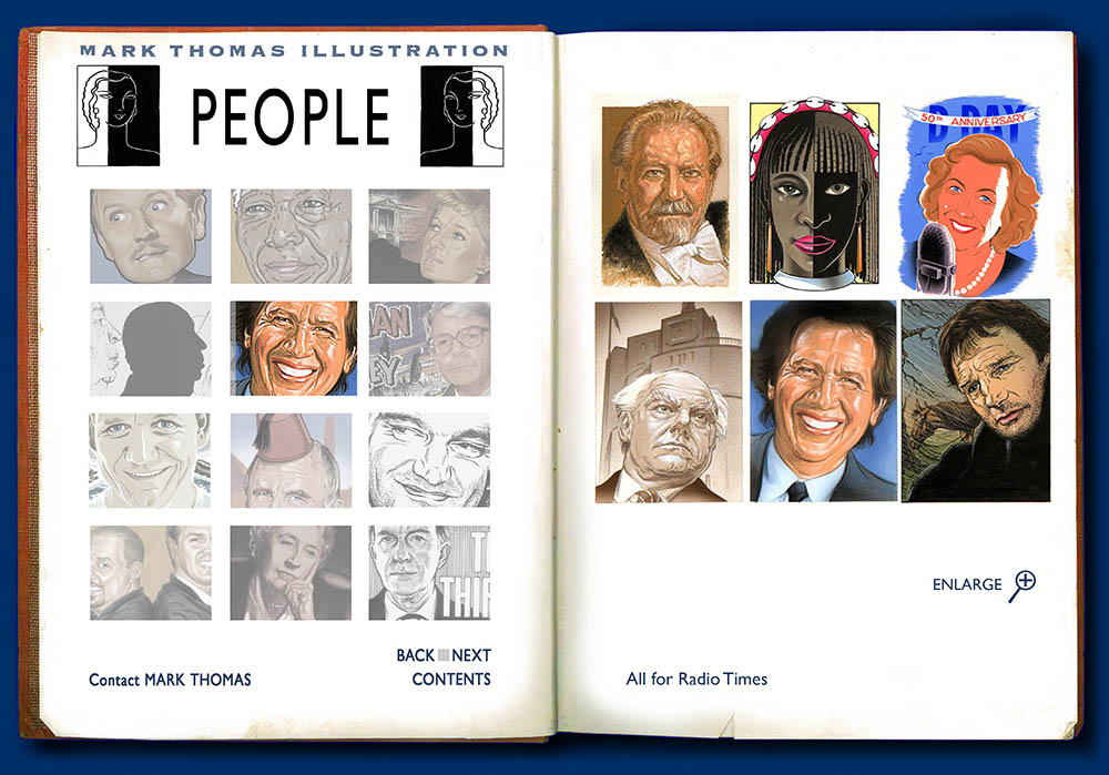 Vera Lynn, Garry Shandling. Portrait Illustration by Mark Thomas. Please note this is a UK based all image site